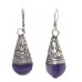 Earrings Silver 925 Sterling Dangle Drop Gift Women's Onyx Stone B236